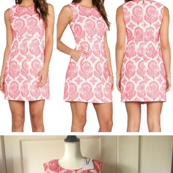 DIANE VON FURSTENBERG Carpreena Floral Stamp Mini A Line Dress Size 4 - Picture 6 of 6